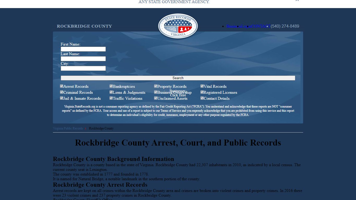 Rockbridge County Arrest, Court, and Public Records