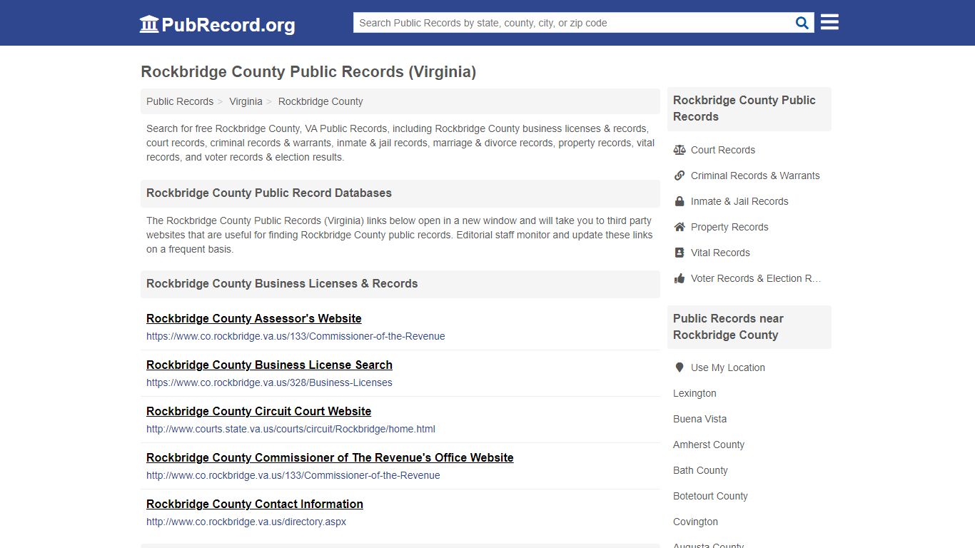 Rockbridge County Public Records (Virginia) - PubRecord.org