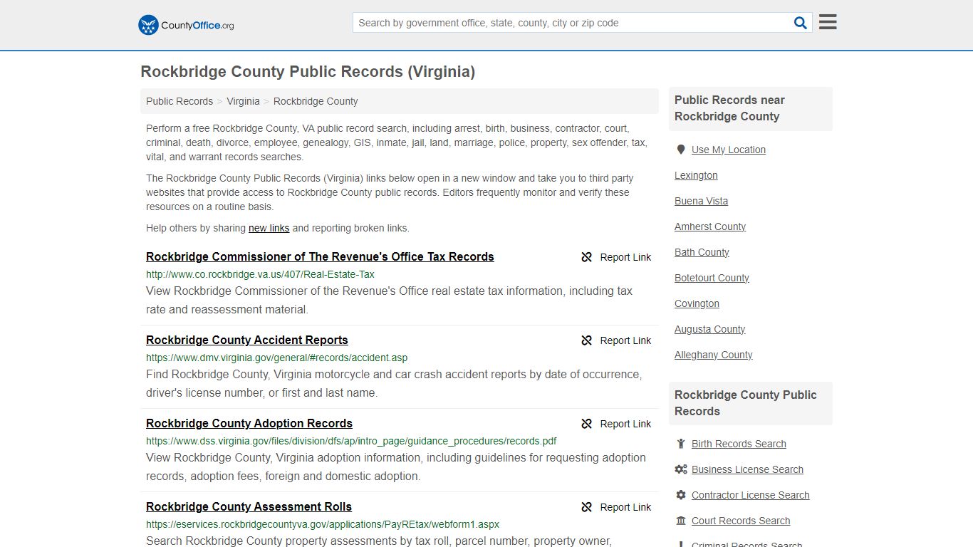 Public Records - Rockbridge County, VA (Business, Criminal, GIS ...