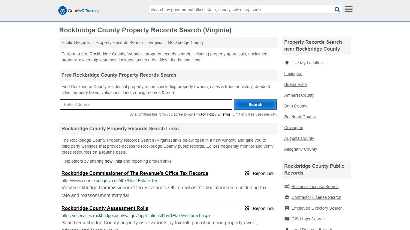 Rockbridge County Property Records Search (Virginia) - County Office